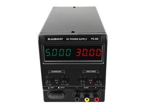 4 Digits DC Lab Power Supply 30V 5A Adjustable Switching Power Source Support Fine Regulation 0.001A 0.01V 0.001W 110V/220V Switch US plug