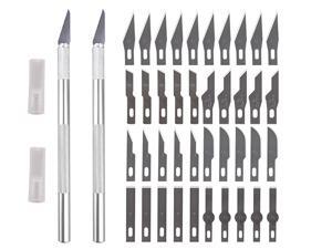 2PCS Knife Scalpel Blade Slip Metal Wood Crafts Cutting Knife DIY Carving Tool Carving Knife Model Maintenance Scalpel Art Supplies With 40PCS blade 2PCS Knife Scalpel Blade Slip Metal Wood Crafts Cutting Knife DIY Carving Tool Carving Knife Model Maintenance Scalpel Art Supplies With 40PCS blade
