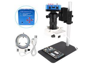Digital Microscope WIth Camera Set FHD 21MP HDMI USB Industrial Microscopes+130X C mount lens 56 LED Ring Light Lamp With Metal floor For PCB Phone Repair
