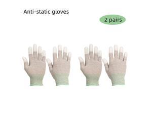 2PCS Antistatic Gloves Anti Static ESD Electronic Working Gloves PU Finger Coated Fingers PC Antiskid For Finger Protection