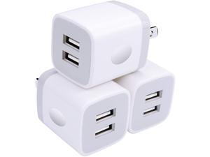 Wall Charger, USB Brick 3Pack 2.1A/5V Dual Port USB Plug Charger Cube Power Adapter Fast Charging Block for iPhone X 8 7 6 Plus 5S, iPad, Samsung Galaxy S8 S7 S6 Edge, LG, ZTE, Moto, Android Phone Wall Charger, USB Brick 3Pack 2.1A/5V Dual Port USB Plug Charger Cube Power Adapter Fast Charging Block for iPhone X 8 7 6 Plus 5S, iPad, Samsung Galaxy S8 S7 S6 Edge, LG, ZTE, Moto, Android Phone