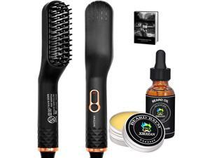 Beard Straightener w/Beard Balm & Beard Growth Oil & Beard Guide E-Book,UPGRADED 3 in 1 Hair Straightener Brush Beard Straightening Comb,Unique Stocking Stuffers Gifts for Men Women Him Beard Straightener w/Beard Balm & Beard Growth Oil & Beard Guide E-Book,UPGRADED 3 in 1 Hair Straightener Brush Beard Straightening Comb,Unique Stocking Stuffers Gifts for Men Women Him