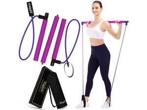Viajero Pilates Bar Kit for Portable Home Gym Workout - 2 Latex Exercise Resistance Band - 3-Section Sticks - All-in-one Strength Weights Equipment for Body Fitness Squat Yoga with E-Book & Video Viajero Pilates Bar Kit for Portable Home Gym Workout - 2 Latex Exercise Resistance Band - 3-Section Sticks - All-in-one Strength Weights Equipment for Body Fitness Squat Yoga with E-Book & Video
