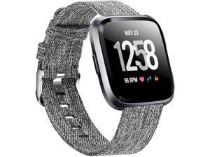Welltin Bands Compatible with Fitbit Versa/Fitbit Versa 2/Fitbit Versa Lite for Women Men, Breathable Woven Fabric Strap, Quick Release, Adjustable Replacement Wristband for Fitbit Versa Smart Watch
