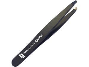 Tweezer Guru Precision Slant Eyebrow Tweezers for Women & Men - Professional Stainless Steel Tweezers for Eyebrows, Facial Hair & Ingrown Hair Removal (Black) Tweezer Guru Precision Slant Eyebrow Tweezers for Women & Men - Professional Stainless Steel Tweezers for Eyebrows, Facial Hair & Ingrown Hair Removal (Black)