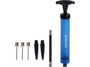 Skoloo 10" Portable Hand Air Ball Pump Inflator Kit with Needle, Nozzle, Extension Hose for Soccer Basketball Football Volleyball Water Polo Rugby Exercise Sports Ball Balloon Swim Inflatables Skoloo 10" Portable Hand Air Ball Pump Inflator Kit with Needle, Nozzle, Extension Hose for Soccer Basketball Football Volleyball Water Polo Rugby Exercise Sports Ball Balloon Swim Inflatables