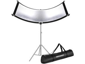 Neewer Clamshell Light Reflector/Diffuser for Studio and Photography with Carry Bag, 66x24 Inch Arclight Curved Eyelighter Lighting Reflector, Black/White/Gold/Silver (Light Stand Not Included) Neewer Clamshell Light Reflector/Diffuser for Studio and Photography with Carry Bag, 66x24 Inch Arclight Curved Eyelighter Lighting Reflector, Black/White/Gold/Silver (Light Stand Not Included)