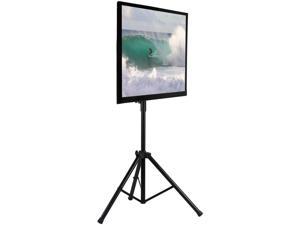 Mount-It! TV Tripod Floor Stand | Portable Tilting TV Stand for 32-70 Inch Flat Screen Displays, Quick Assemble, Height Adjustable, Pole Supports 77 Lbs, Up to VESA 600x400