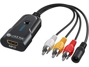 eSynic HDMI to RCA, 1080p HDMI to AV 3RCA Composite CVBS Converter Video Audio Adapter Supports PAL/NTSC with USB Cable for Blu-ray DVD PS3 Sky HD Box TV VHS VCR DVD eSynic HDMI to RCA, 1080p HDMI to AV 3RCA Composite CVBS Converter Video Audio Adapter Supports PAL/NTSC with USB Cable for Blu-ray DVD PS3 Sky HD Box TV VHS VCR DVD