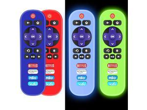 TOLUOHU(4 Pack) RC280 TCL Roku TV Remote Control Case Cover Silicone(Glow in Dark) RC280 TCL Roku TV Remote Skin Sleeve Shockproof with Lanyard