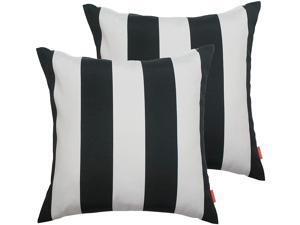 IN4 Care Indoor Outdoor Pillow Covers Pack of 2, All Weather Patio Accent Square Toss Pillow Cushion Case 17 Inch x 17 Inch for Home Sofa Couch Patio Furniture Decoration–Black White IN4 Care Indoor Outdoor Pillow Covers Pack of 2, All Weather Patio Accent Square Toss Pillow Cushion Case 17 Inch x 17 Inch for Home Sofa Couch Patio Furniture Decoration–Black White
