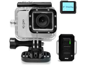 Pyle Expo Sports Action Camera - HD 1080P Mini Hi-Res Camcorder w/ Wifi, 20MP Cam, 2" Screen USB SD Card HDMI, Battery - Waterproof Case, USB Cable, Wireless Remote Control, Mount - PSCHD90SL (Silver) Pyle Expo Sports Action Camera - HD 1080P Mini Hi-Res Camcorder w/ Wifi, 20MP Cam, 2" Screen USB SD Card HDMI, Battery - Waterproof Case, USB Cable, Wireless Remote Control, Mount - PSCHD90SL (Silver)