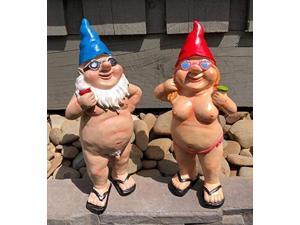 Rude Nude Sunbathing Gnome