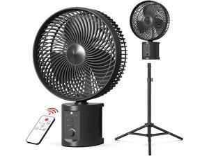 20000Mah Oscillating Battery Rechargeable Fan W/Remote, 10 Inch Cordless Battery Operated Fan for Camping Hurricane, Portable outside Pedestal Fan, Super Strong, Timer, 7 Speeds, Lasts 50 Hrs