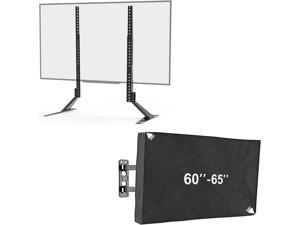 Bundle  2 Items: Universal TV Stand for Most 27 to 85 Inch TV and Outdoor TV Cover for 60 to 65 Inch TV