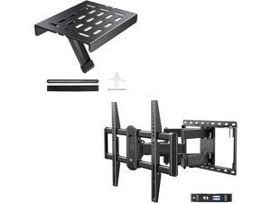 MD2617 Full Motion TV Wall Mount for 42-75 Inch TV, VESA 600X400Mm 100 Lbs. Loading and MD5605 Adjustable TV Top Shelf Mount Holder Media Box MAX Loading 11 Lbs