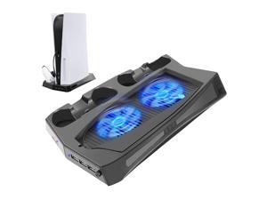 Vertical Stand with Cooling Fan for PS5 Console and Playstation 5 Digital Edition, Including 2 DualSense Controller Charging Dock and 3 USB Ports, Charging Vertical Stand Controller Black Vertical Stand with Cooling Fan for PS5 Console and Playstation 5 Digital Edition, Including 2 DualSense Controller Charging Dock and 3 USB Ports, Charging Vertical Stand Controller Black