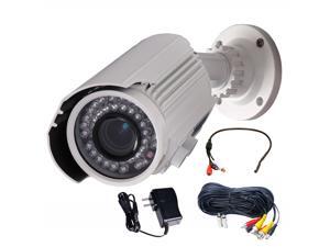 VideoSecu Outdoor Weatherproof IR Day Night Vision Security Camera Built-in 1/3" Sony CCD Effio 700TVL 4 - 9mm Varifocal 42 LEDs with Power Supply, Cable and Audio Microphone for CCTV Surveillance A82