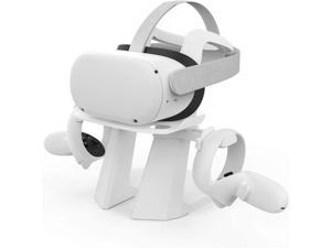 Compatible with Quest 2 Stand, Upgraded Heavier VR Headset Display Stand Holder and Controller Mount Station for Quest 2/Quest 1/Rift/Rift S and Touch Controllers Accessories (White)