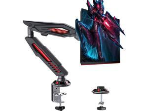 Single Monitor Desk Mount - Gaming Monitor Arm Stand Mount, Adjustable Monitor Mount for 1 LCD Screen Up to 32 Inch with Clamp, Grommet Base, Holds Up to 17.6lbs MU0027