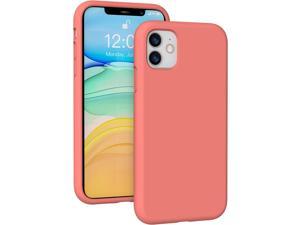 Liquid Silicone Case Compatible with iPhone 11 61 Full Body Protection Gel Rubber Cover with Soft Microfiber Lining Scratch Resistant Shockproof Protective Phone Case Neon Pink