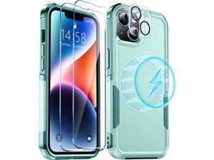 Magnetic for iPhone 14 Plus Phone Case Clear Compatible with Magsafe2X Tempered Glass Screen Protector2X Camera Lens ProtectorNot Yellowing Slim Thin Case Cover  Clear