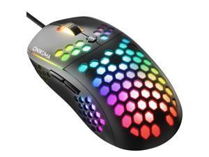 Wired Gaming Mouse Rechargeable USB PC Gaming Mouse RGB Backlit Mouse Ergonomic Optical Mice W/Honeycomb Shell for PC Computer Laptop 6400DPI Wired Gaming Mouse Rechargeable USB PC Gaming Mouse RGB Backlit Mouse Ergonomic Optical Mice W/Honeycomb Shell for PC Computer Laptop 6400DPI