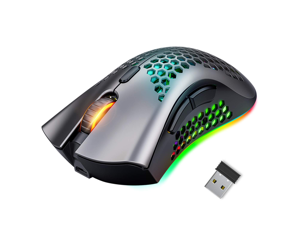 Wireless Gaming Mouse Rechargeable USB PC Gaming Mouse RGB Backlit Mouse Ergonomic Optical Mice W/Honeycomb Shell for PC Computer Laptop Wireless Gaming Mouse Rechargeable USB PC Gaming Mouse RGB Backlit Mouse Ergonomic Optical Mice W/Honeycomb Shell for PC Computer Laptop