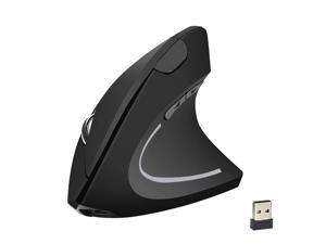 Wireless Ergonomic Computer Mouse Rechargeable PC Gaming Mice 2.4G Vertical Optical Mice 800/1200/1600 DPI W/6 Buttons for Laptop, Desktop, PC, MacBook