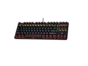 Mechanical Gaming Keyboard RGB LED Backlit Mechanical Keyboards - Small Compact 87 Key Metal Mechanical Computer Keyboard USB Wired Blue Equivalent Switches for Windows PC Gamers - Black Mechanical Gaming Keyboard RGB LED Backlit Mechanical Keyboards - Small Compact 87 Key Metal Mechanical Computer Keyboard USB Wired Blue Equivalent Switches for Windows PC Gamers - Black