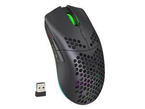 Ergonomic Design RGB 2.4G Wireless Gaming Mouse RGB Lighting Charging Mouse with Adjustable Dpi for Desktop Laptop White Black