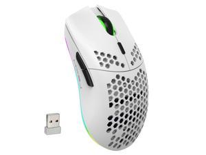 Ergonomic Design RGB 2.4G Wireless Gaming Mouse RGB Lighting Charging Mouse with Adjustable Dpi for Desktop Laptop White
