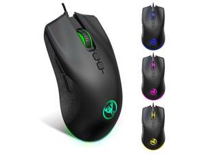 Wired Gaming Mouse Rechargeable USB PC Gaming Mouse RGB Backlit Mouse Ergonomic Optical Mice W/Honeycomb Shell for PC Computer Laptop 6400DPI
