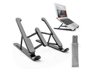 Laptop Stand, Computer Stand for Laptop, Aluminium Laptop Riser, Ergonomic Laptop Holder Compatible with MacBook Air Pro, Dell XPS, More 10-17 Inch Laptops Work from Home-Sliver Black