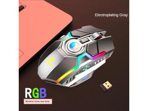 Rechargeable 2.4G Wireless Gaming Mice W/USB Receiver RGB Colors Backlit for Laptop, Computer PC MacBook Silver Wireless