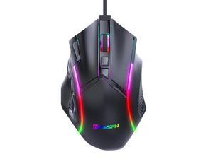 Lightweight Wired Gaming Mouse with 12 Key RGB Gaming Mice 12800 DPI Optical Sensor Ultralight Ergonomic Cable for PC Xbox PS4 Gamer