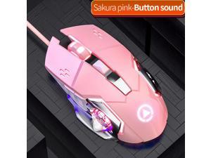 Ergonomic Design RGB Wired Gaming Mouse RGB Lighting Charging Mouse with Adjustable Dpi for Desktop Laptop Pink