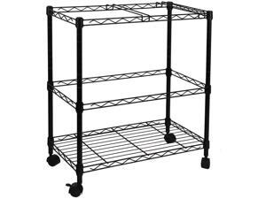 2-Tier Metal Rolling File Cart, Black 2-Tier Metal Rolling File Cart, Black