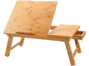 Laptop Desk Table Adjustable 100% Bamboo Foldable Breakfast Serving Bed Tray w' Tilting Top Drawer Laptop Desk Table Adjustable 100% Bamboo Foldable Breakfast Serving Bed Tray w' Tilting Top Drawer