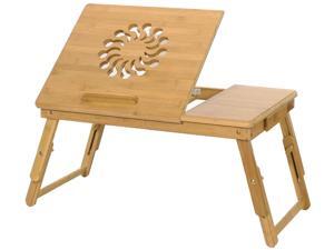 Bamboo Laptop Desk, Adjustable Portable Breakfast Serving Bed Tray Multifunctional Table with Tilting Top Storage Drawer Bamboo Laptop Desk, Adjustable Portable Breakfast Serving Bed Tray Multifunctional Table with Tilting Top Storage Drawer