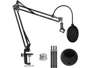 Desktop Microphone Stand with Mic Pop Filter Shock Mount, Adjustable Mic Boom Scissor Arm Stands for Blue Yeti Snowball,Radio Broadcasting and Recording Desktop Microphone Stand with Mic Pop Filter Shock Mount, Adjustable Mic Boom Scissor Arm Stands for Blue Yeti Snowball,Radio Broadcasting and Recording