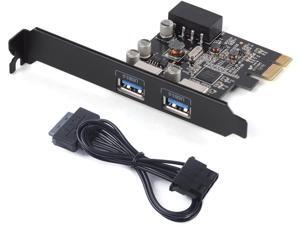 Tihebeyan PCI-E to 2 USB 3.0 Hub Port PCI Expansion Card Adapter with Front 20-PIN Interface