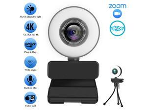 LIMEIDE 2160P/30FPS Webcam for PC, Full HD Computer 4K Camera USB Web Cam with Microphone, Expandable Tripod, Streaming Camera for Skype, Touch Switch Light, Streaming, Teleconference etc LIMEIDE 2160P/30FPS Webcam for PC, Full HD Computer 4K Camera USB Web Cam with Microphone, Expandable Tripod, Streaming Camera for Skype, Touch Switch Light, Streaming, Teleconference etc