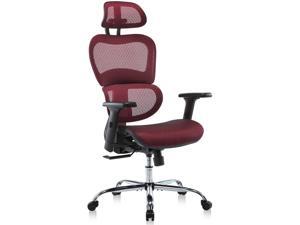 Ergonomic Office Chair, High Back Mesh Chair for Home Office, Swivel Desk Chair, Height-adjustable Computer Chair with Adjustable Headrest & 3D Armrests, 19.6''(L) * 19.6''(W) * 47.24''(H), Red Ergonomic Office Chair, High Back Mesh Chair for Home Office, Swivel Desk Chair, Height-adjustable Computer Chair with Adjustable Headrest & 3D Armrests, 19.6''(L) * 19.6''(W) * 47.24''(H), Red