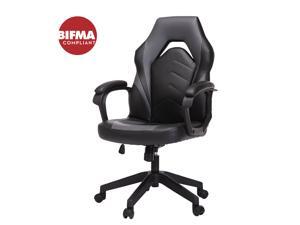 Gaming Chair, Racing Style Computer Desk Chair Padded Armrests Ergonomic Lumbar Support Adjustable Height,Grey Gaming Chair, Racing Style Computer Desk Chair Padded Armrests Ergonomic Lumbar Support Adjustable Height,Grey