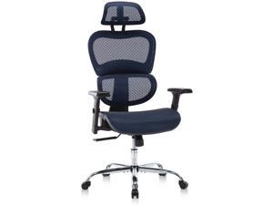 Ergonomic Office Chair, High Back Mesh Chair, Height-adjustable Computer Chair with Lumbar, Swivel Desk Chair with Flexible Headrest & Armrests, 19.6''(L) * 19.6''(W) * 47.24''(H) , Blue Ergonomic Office Chair, High Back Mesh Chair, Height-adjustable Computer Chair with Lumbar, Swivel Desk Chair with Flexible Headrest & Armrests, 19.6''(L) * 19.6''(W) * 47.24''(H) , Blue