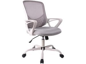 Ergonomic Office Chair with Lumbar Support, Height-adjustable Mesh Chair, Swivel Desk Chair with Armrests for Home Office, Grey Ergonomic Office Chair with Lumbar Support, Height-adjustable Mesh Chair, Swivel Desk Chair with Armrests for Home Office, Grey