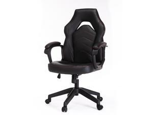 Gaming Chair, Racing Style Computer Desk Chair Padded Armrests Ergonomic Lumbar Support Adjustable Height,Black Gaming Chair, Racing Style Computer Desk Chair Padded Armrests Ergonomic Lumbar Support Adjustable Height,Black