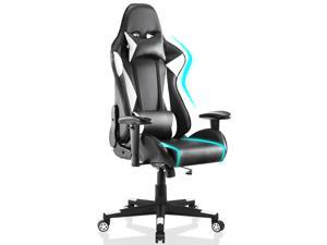 Gaming Chair Racing Video Game Chairs High Back Ergonomic Office Computer Desk Chair with Headrest and Lumbar Pillow Recliner Swivel Rocker Chair - White Gaming Chair Racing Video Game Chairs High Back Ergonomic Office Computer Desk Chair with Headrest and Lumbar Pillow Recliner Swivel Rocker Chair - White