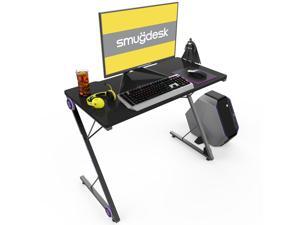 SMUGDESK 39.4" x 19.7" Gaming Desk - PC Computer Desk Home Office Desk Gaming Table Z Shaped Gamer Workstation with LED Lights - Black SMUGDESK 39.4" x 19.7" Gaming Desk - PC Computer Desk Home Office Desk Gaming Table Z Shaped Gamer Workstation with LED Lights - Black